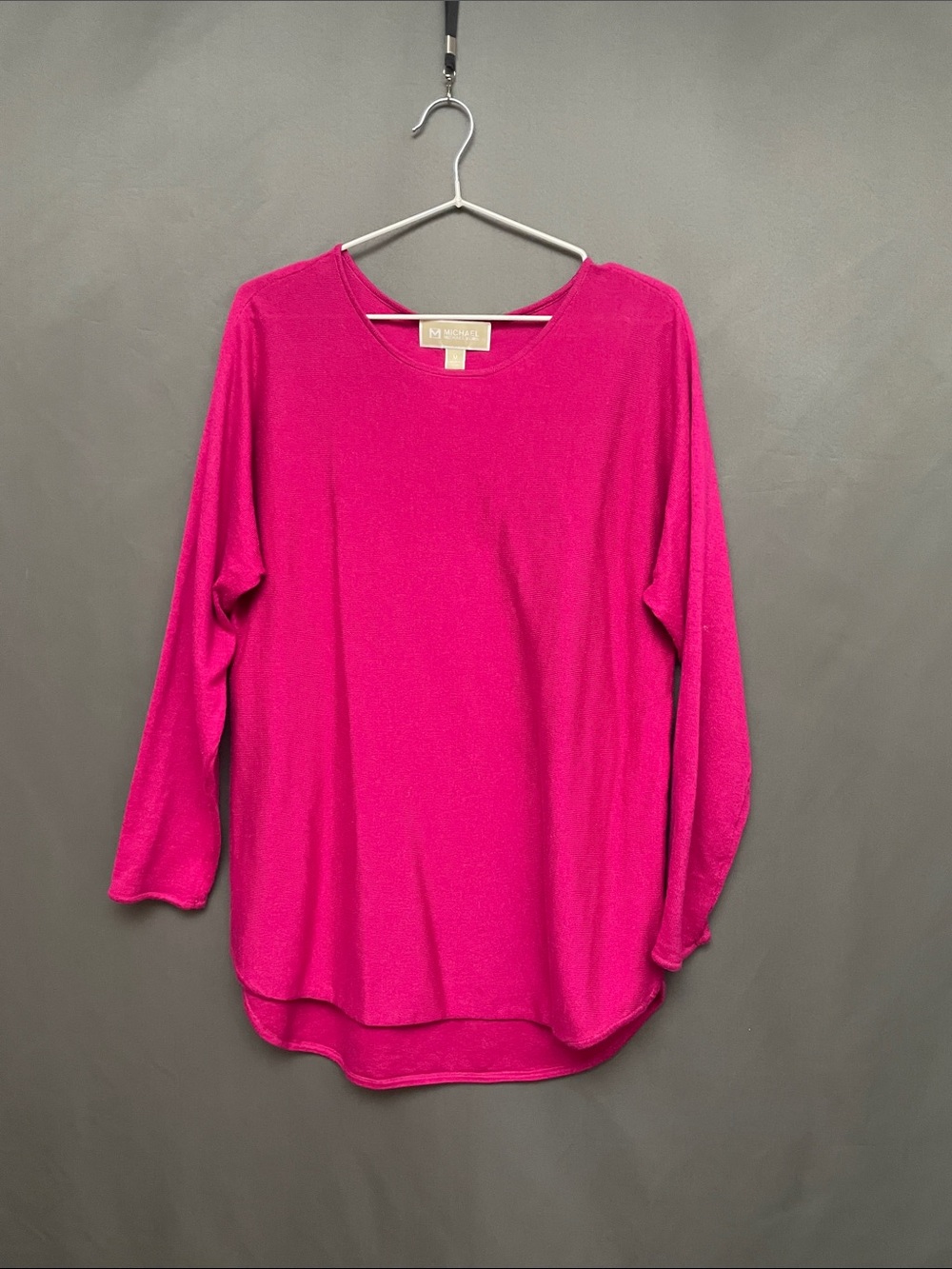 Michael Kors Magenta Long-Sleeve Knit Top